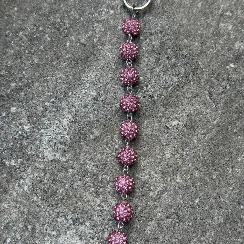 Pink Beaded Wallet Chain